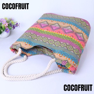 Cocofruit กระเป๋าถือ กระเป๋าสะพายไหล่ ผ้าแคนวาส แฮนด์เมด ความจุสูง ลดริ้วรอย สําหรับผู้หญิง