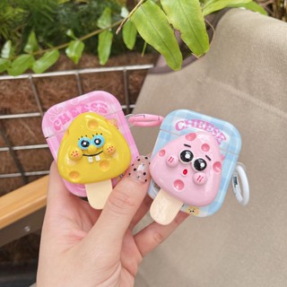 เคสหูฟังบลูทูธไร้สาย TPU ใส แบบนิ่ม ลายการ์ตูนชีสน่ารัก 3D สําหรับ Airpods 1 2 3 Pro2