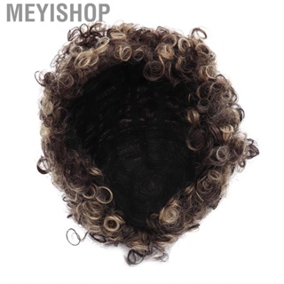 Meyishop Afro Wig  Fashionable Heat Resistant Short Curly Portable Adjustable for Costume Party