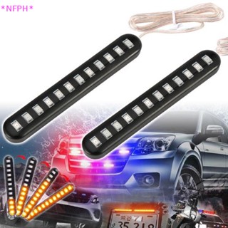 Nfph&gt; ใหม่ แถบไฟเลี้ยว Led 12 ดวง กันน้ํา สีเหลืองอําพัน สําหรับรถจักรยานยนต์