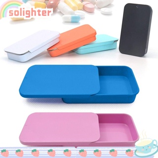 Solighter กล่องเหล็กเคลือบด้าน ทรงสี่เหลี่ยมผืนผ้า ขนาด 80*50*15 มม. สีพื้น สําหรับใส่เครื่องประดับ ชา งานแต่งงาน