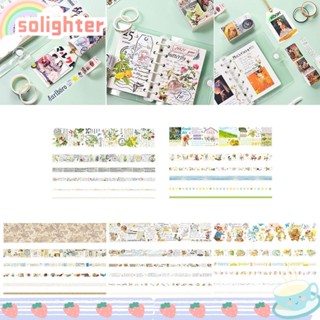 Solighter สติกเกอร์เทปวาชิ สําหรับตกแต่งสมุดภาพ DIY 6 ม้วน ต่อชุด