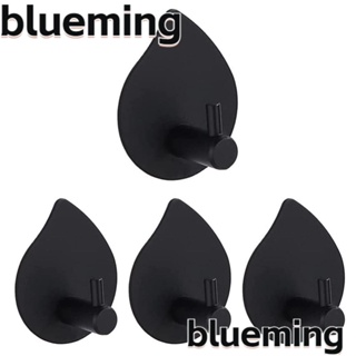 Blueming2 ตะขอแขวนผ้าขนหนู อลูมิเนียม สีดํา มีกาวในตัว สําหรับติดผนังห้องน้ํา ห้องครัว 4 ชิ้น