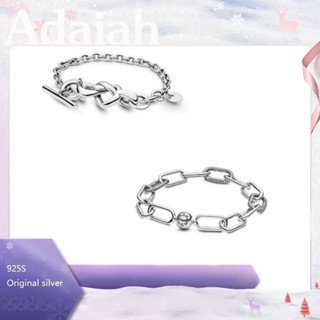 สร้อยข้อมือเงิน เกรด 925 จี้ไม้กางเขน Me Link &amp; Cross Not Bracelet r1007 PAN