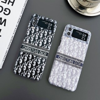เคสโทรศัพท์มือถือ แบบพับได้ พิมพ์ลายตัวอักษร เปลือกหอย หรูหรา สําหรับ Samsung Fold Zflip5 Zflip3 Zflip4