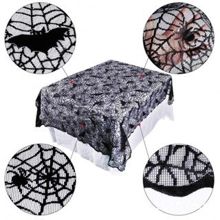 New Arrival~Halloween Indoor Decor Black Spider Web Lace Table Tablecloth Runner Home Party