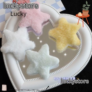 Lucky กิ๊บติดผม รูปดาวน่ารัก ขนปุยนุ่ม สีพื้น สําหรับผู้หญิง 15 ชิ้น