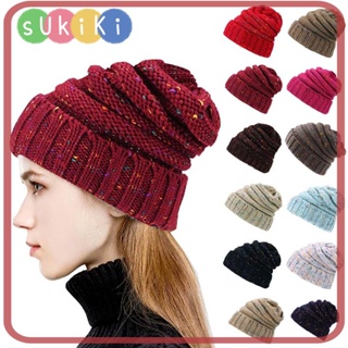 Sukiki Beanies หมวกบีนนี่ลําลอง ผ้าถัก สไตล์ฮิปฮอป ฤดูหนาว สําหรับผู้ชาย