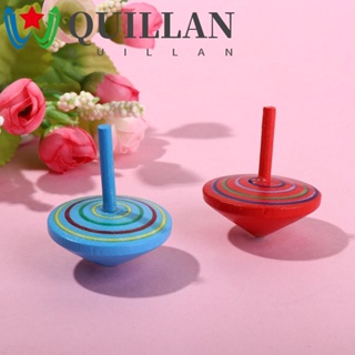 Quillan Woode Spinning Top Toy ของเล่นเด็ก สําหรับงานฝีมือ ศิลปะ บรรเทาความเครียด ของเล่นไจโรสโคป DIY Peg-Top เกมการศึกษา ไม้ไจโร