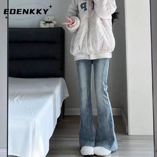 EOENKKY กางเกงขายาว กางเกงยีสน์ผู้หญิง ทรงหลวม ๆ ตรง Retro Hip Hop Pants 2023 NEW Style WNK23906GD 36Z230909