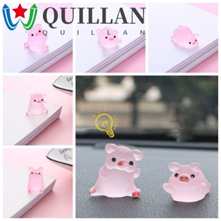 Quillan ตุ๊กตาหมูสีชมพู คอนโซลกลาง เรซิน สําหรับตกแต่งภายในรถยนต์