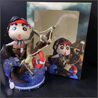 โมเดลฟิกเกอร์ Nana Crayon Shin-chan Pirates of the Caribbean Jack Sparrow ของเล่นสําหรับเด็ก