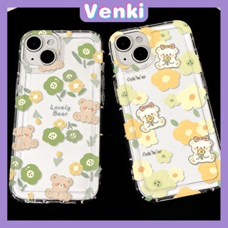 VENKI - เข้ากันได้สำหรับ เคสไอโฟน เคสไอโฟน11 เคส iphone 11 TPU ถุงลมนิรภัยเคสโทรศัพท์กันกระแทกป้องกันกล้องน่ารักหมีดอกไม้เข้ากันได้กับ iPhone 15 14 13 PRO MAX iPhone 12 PRO MAX XR XS 7 8 PLUS