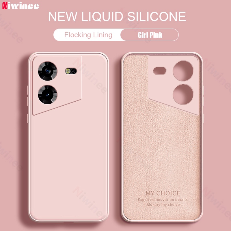Niwinee ใหม่ เคสโทรศัพท์มือถือ ซิลิโคนนิ่ม ทรงสี่เหลี่ยม สีแคนดี้ สําหรับ Tecno Pova 5 N00-T00 2023