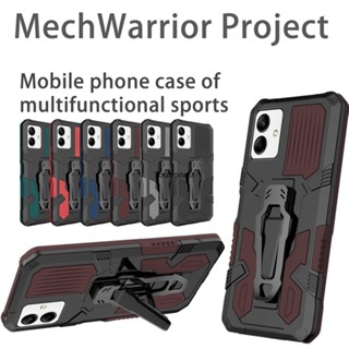 เคส For Samsung Galaxy A04 เคส Samsung A04E เคส Samsung A03S Casing Samsung A20S A21S Case Samsung S22 Ultra Case Samsung Note 10 Plus Case Samsung M13 Case Cool shockproof Mecha Warrior Back Clip Stand Phone Cover Cassing Cases Case JZS โทรศัพท์มือถือ