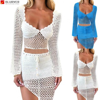 เสื้อแขนยาว ผ้าโพลีเอสเตอร์ แบบยืดหยุ่น สีพื้น สําหรับผู้หญิง ไซซ์ S-XL