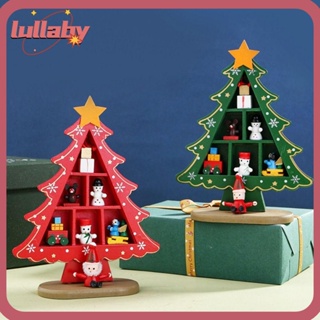 Lullaby ต้นคริสต์มาส แบบไม้ ขนาดเล็ก DIY สําหรับตกแต่งโต๊ะ หน้าต่าง ร้านค้า เด็ก