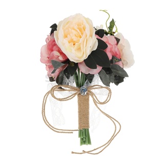 ช่อดอกไม้ประดิษฐ์ แฮนด์เมด สีชมพู สําหรับเจ้าสาว งานแต่งงาน