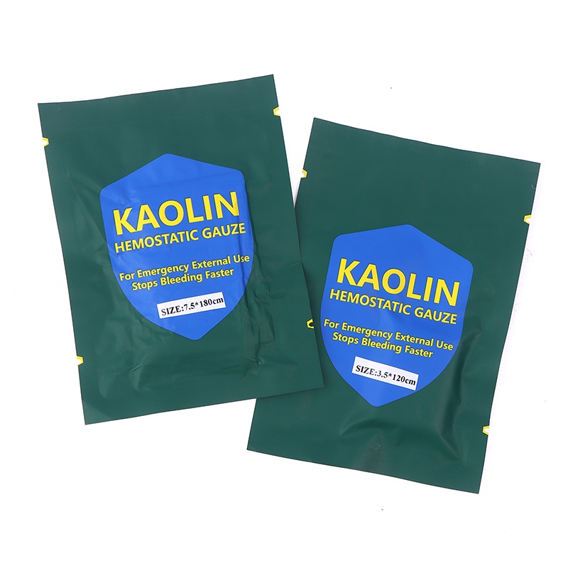 1PC Hemostatic Kaolin Gauze Combat ฉุกเฉิน Trauma Z-Fold ที่ละลายน้ําได้สําหรับ Ifak