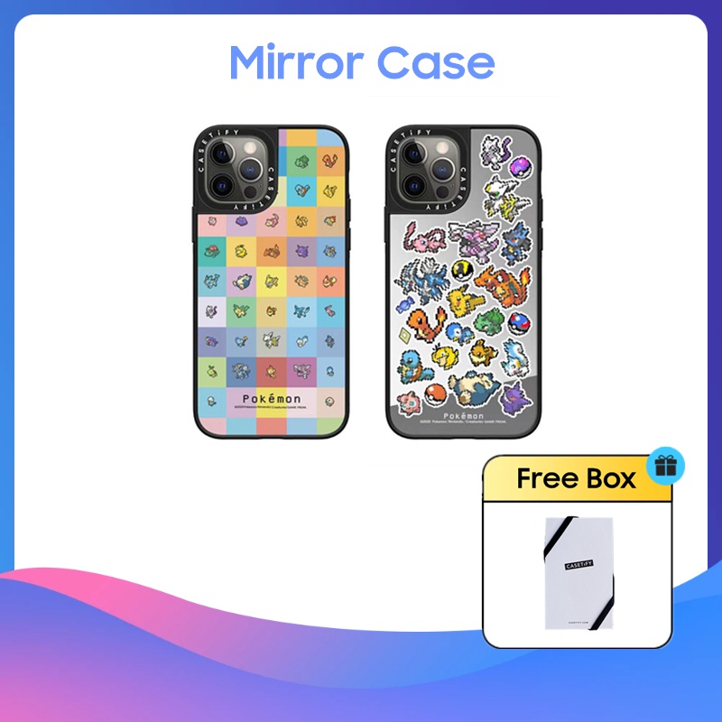 Casetify เคสโทรศัพท์มือถือแบบกระจกแข็ง ลายโปเกม่อน สําหรับ iPhone 11 12 13 14 15 Plus Pro Max