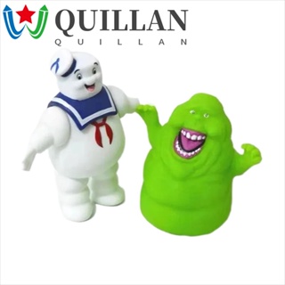 Quillan ฟิกเกอร์การ์ตูนอนิเมะ Ghostbusters Marshmallow Man สีเขียว ของเล่นสําหรับเด็ก