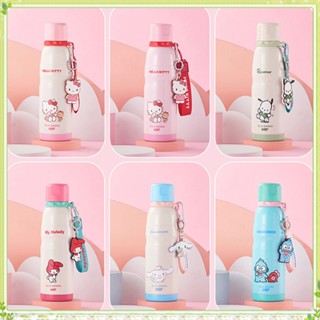 ✨✨youngtime กระติกน้ำร้อน Sanrio แบบพกพา Hello Kitty My Melody Cinnamoroll ถ้วยสุญญากาศพร้อมจี้น่ารัก แก้วมัคสแตนเลสความจุสูง 600 มล.หุ้มฉนวน youngtime✨✨