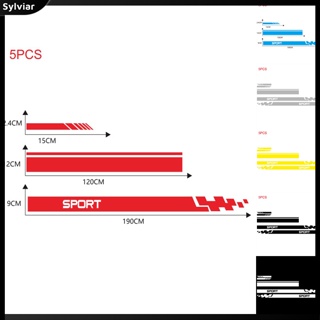 [sylviar] D-1405 สติกเกอร์ไวนิล ลายทาง สําหรับติดตกแต่งรถยนต์ 5 ชิ้น