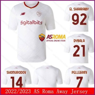 เสื้อกีฬาแขนสั้น ลายทีมชาติฟุตบอล NP2 2022-2023 AS Roma Away Shaarawy Shomurodov Pellegrini Dybala สําหรับผู้ชาย และผู้หญิง PN2