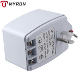 Myron หม้อแปลงปลั๊ก AC 120 VAC 60Hz 24V 40VA พลาสติก และทองแดง ออดประตู หม้อแปลงเทอร์โมสตัท แบบพกพา