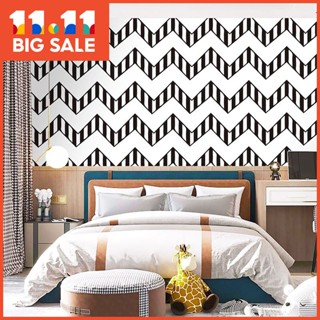 3m Wallpaper Wall Sticker Paper Geometric Leaf Stripe PVC Self-adhesive Mural Panel Waterproof Home Decoration Living Room Bedroom Modern Art Design