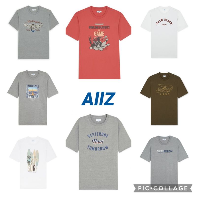 เสื้อยืดแขนสั้นคอกลมAllZ เสื้อยืดลายกราฟฟิกชาย ช้อปแท้ %Cotton 100% [S-5XL]