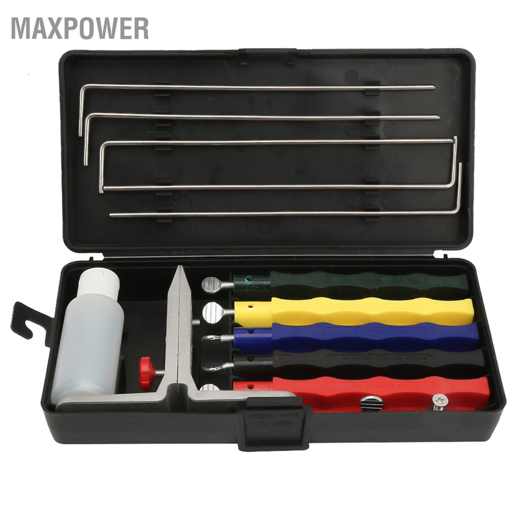 Maxpower เครื่องบด Sharpening Stone ชุดครัวมืออาชีพ FiX มุมมีด Sharpener System Kit
