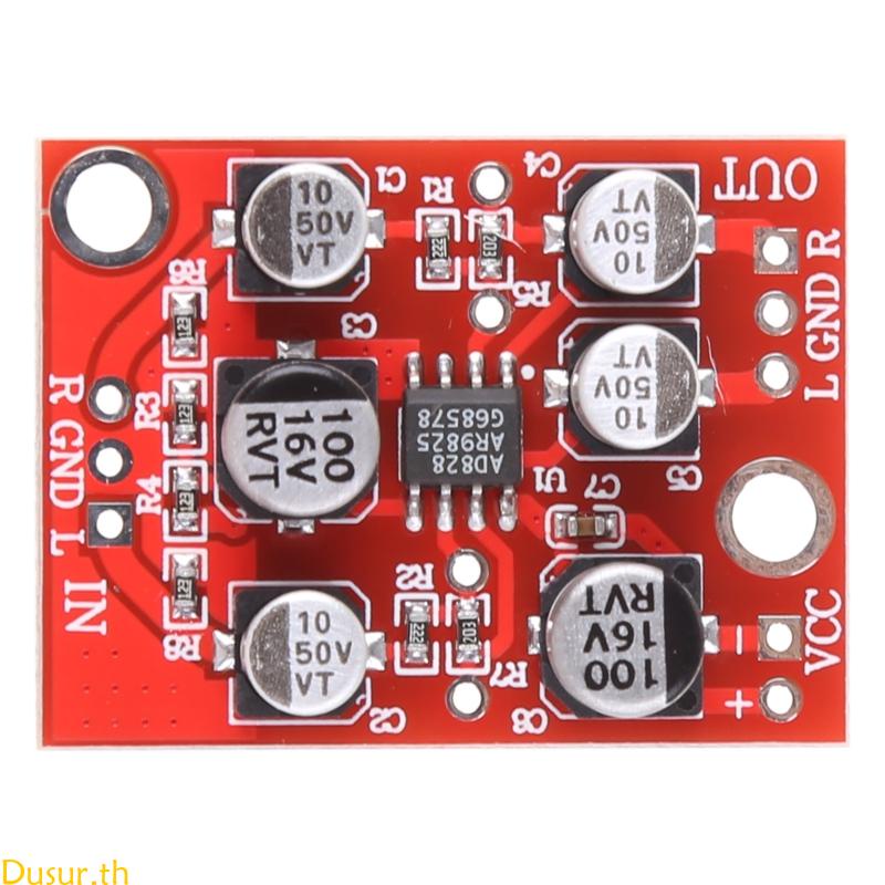 Dusur บอร์ดโมดูลขยายเสียงสเตอริโอ สําหรับ DC 5V-15V 12V AD828