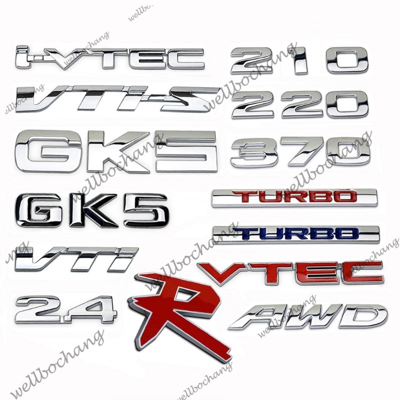 Honda Letter 2.4 370 GK5 I-VTEC Turbo VTI-S AWD ดัดแปลงโลหะรถสติกเกอร์อัตโนมัติด้านหลังป้ายสัญลักษณ์