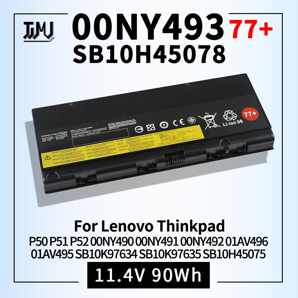 01AV477 00NY493 77+ แบตเตอรี่ for Lenovo Thinkpad P50 P51 P52 00NY490 00NY491 00NY492 01AV496 01AV495 SB10K97634 SB10K97