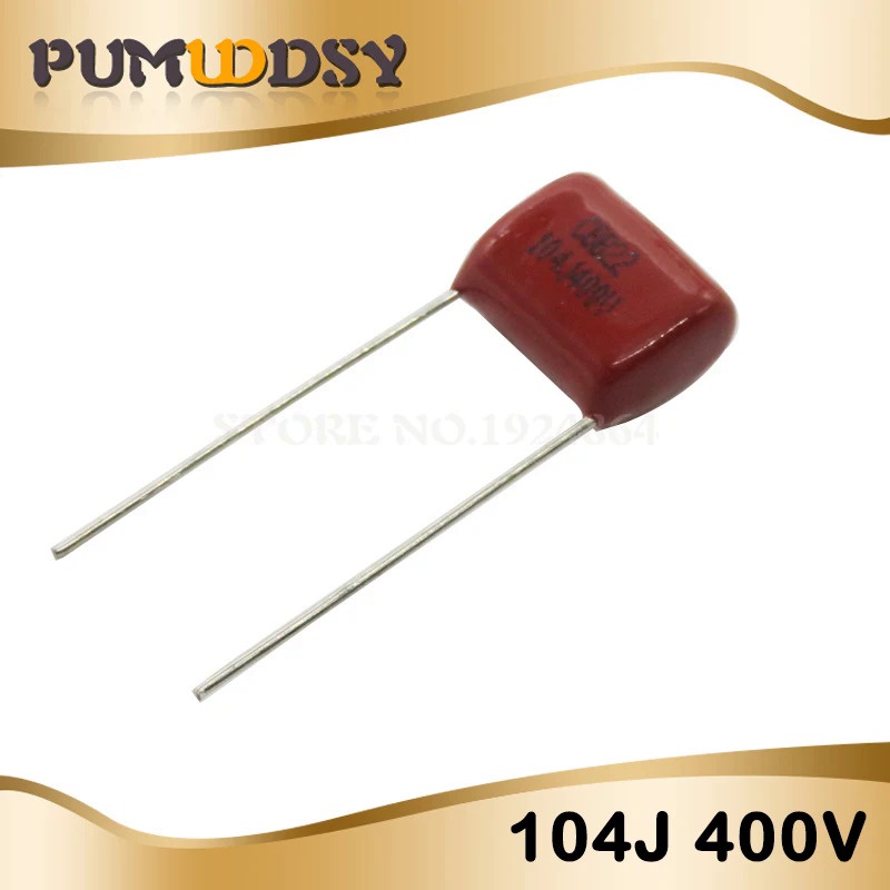 10PCS 400V104J Pitch 10 มม.0.1UF 100NF 400V 104 CBB ตัวเก็บประจุฟิล์มโพรพิลีน EZCY