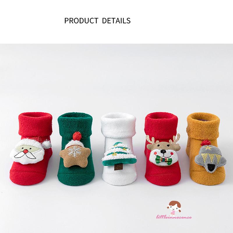 Xzq-kids Christmas Fuzzy Socks Slipper Winter Warm Holiday Crew Socks