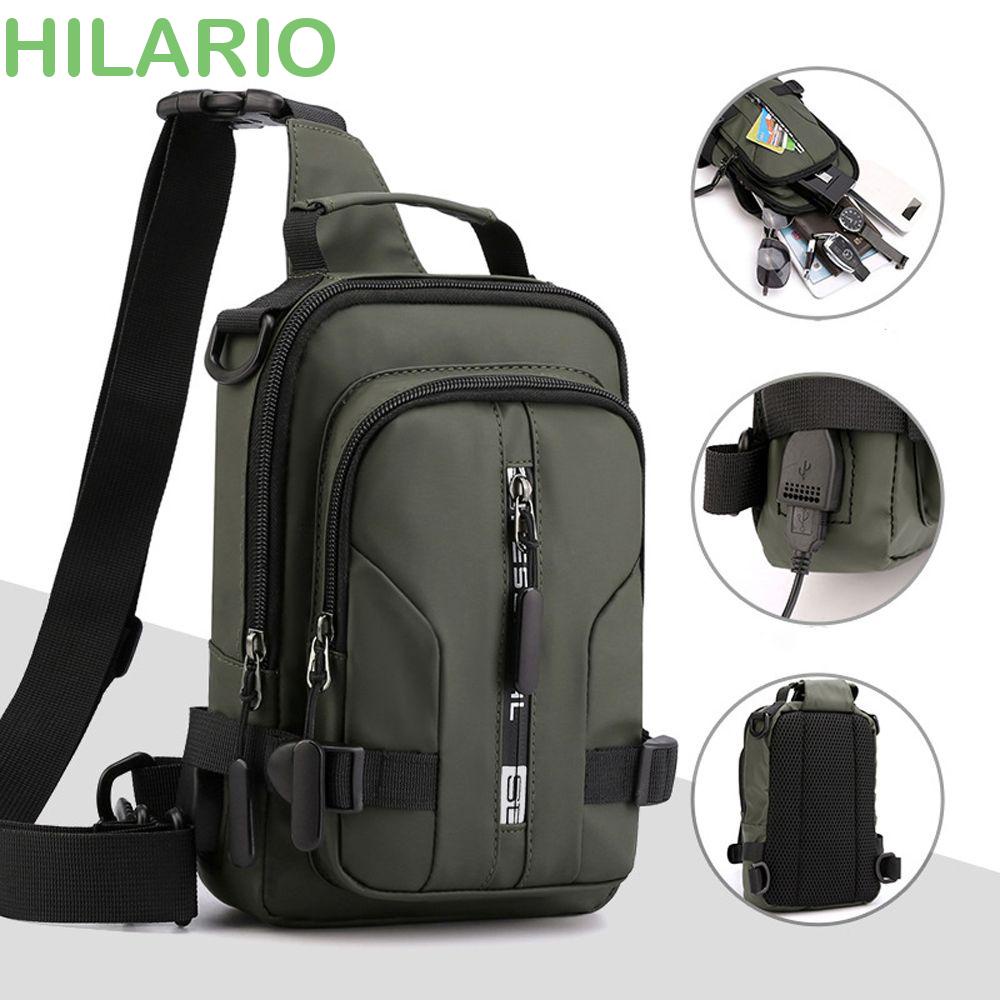 Hilario กระเป๋าเป้สะพายหลัง ขนาดเล็ก กันน้ํา มีช่องชาร์จ USB สําหรับผู้ชาย