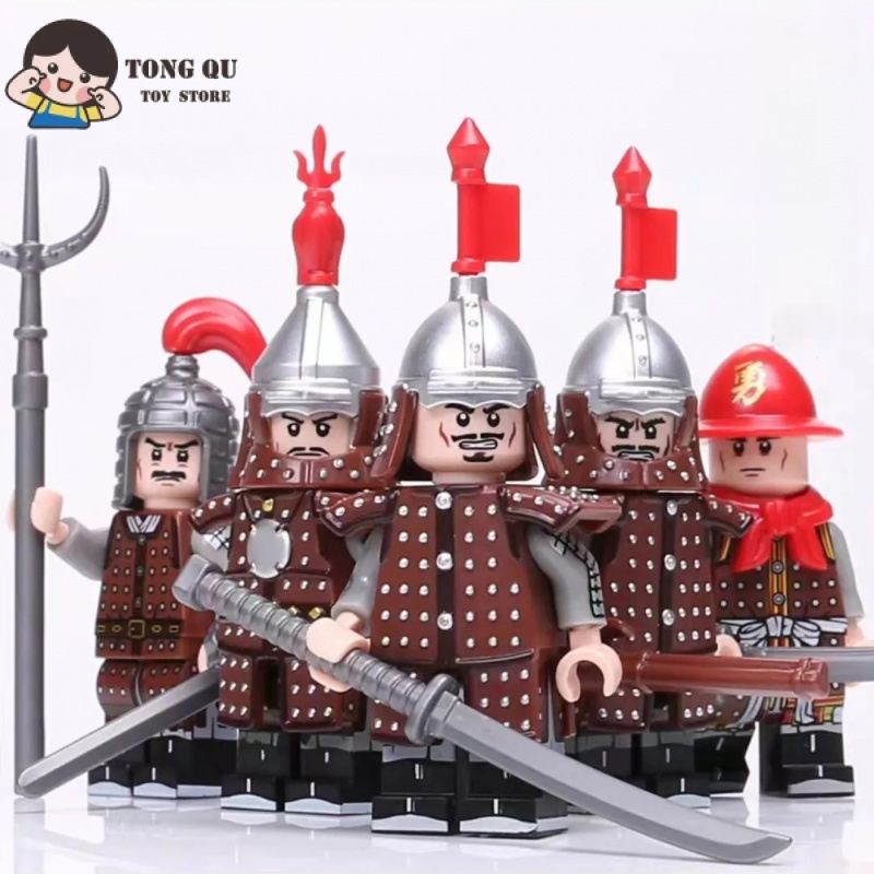 นักรบยุคกลาง Minifigures ราชวงศ ์ จีนทหารอาคารบล ็ อกของเล ่ นคอลเลกชันเครื ่ องประดับทหารรุ ่ นของเล ่ นเด ็ กของขวัญวันเกิด