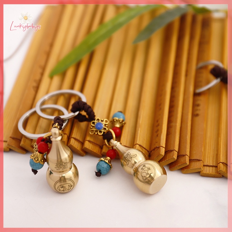 Luckybabys> จี้น้ําเต้า ทองแดง ทองเหลืองบริสุทธิ์ ฉลุลาย สิบสองราศี สําหรับประดับตกแต่ง สํานักงาน งานฝีมือ ใหม่
