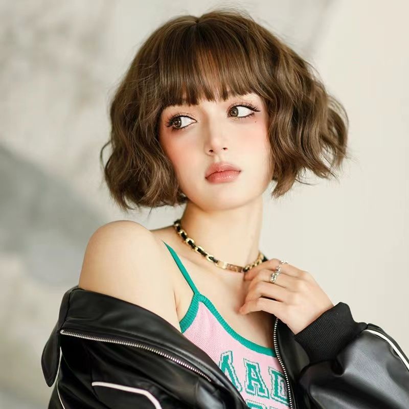 วิกผมสั้น วิกผมหยิกสั้น วิกผมคลื่นน้ํา Water ripple wig