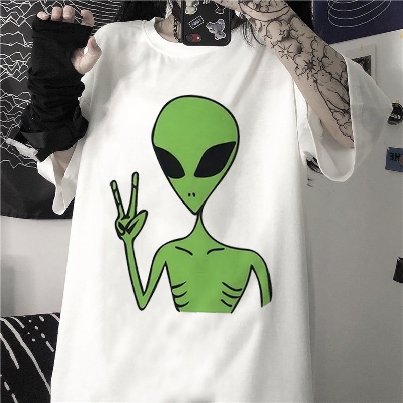 S-5XL เสื้อยืด พิมพ์ลายเอเลี่ยน แฟชั่นสตรีท แบบใหม่S-5XL