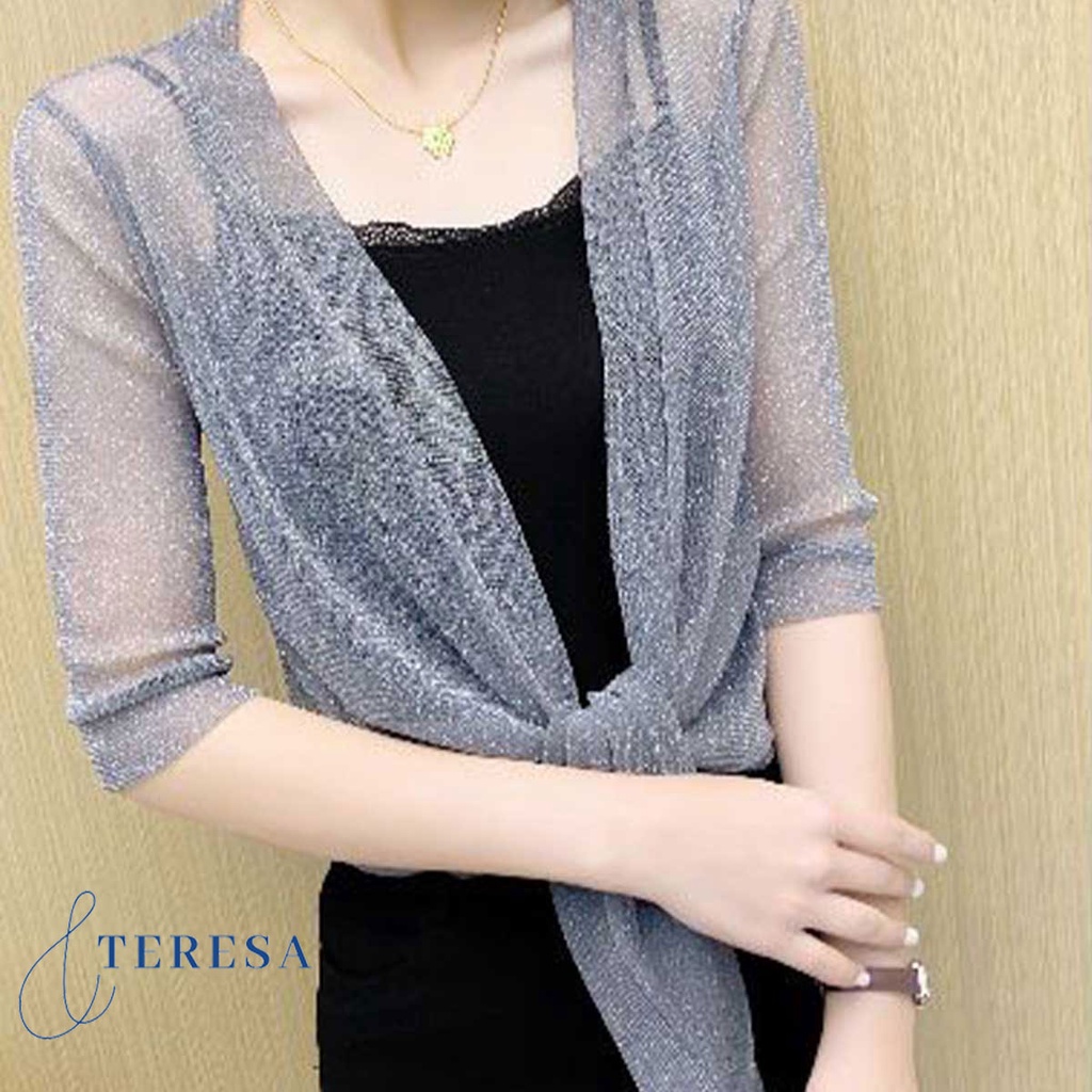 เสื้อคลุมไหล่ป้องกันเเดด แฟชั่นฤดูใบไม้ร่วง สีเทา งานสวยผ้านิ่ม