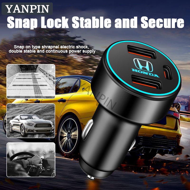 Honda Car Charger 120W Super Fast Charging City Vezel Stream Fit Freed Civic CRV Accord Jazz HRV CRZ