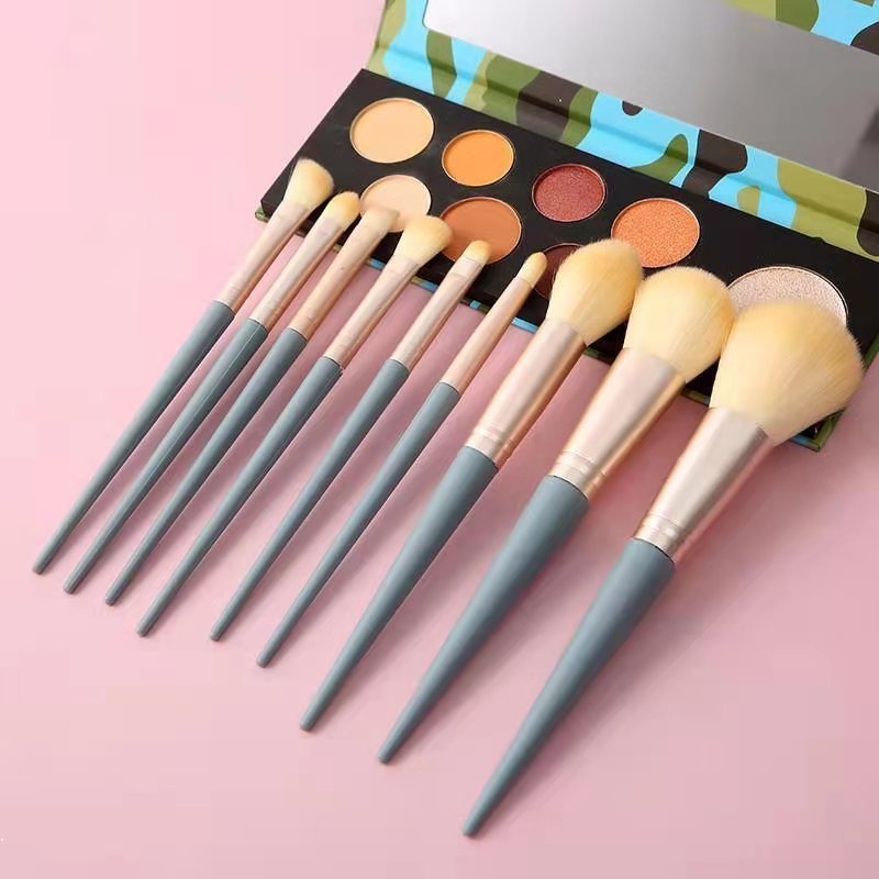 10pcs ชุดแปรงแต่งหน้า หน้าแดง เปลือกตา อายไลเนอร์ ดินสอเขียนคิ้ว การตัดแต่ง เน้น ปกปิด เครื่องมือความงาม อ่อนนุ่ม