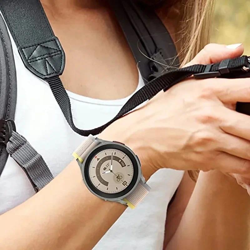 สายนาฬิกาข้อมือไนล่อนถัก 18 20 22 มม. สําหรับ Samsung Galaxy Watch 4 6 40 มม. 44 มม. 6 Classic 43 47 มม. 5 Pro 45 มม. Huawei GT 2