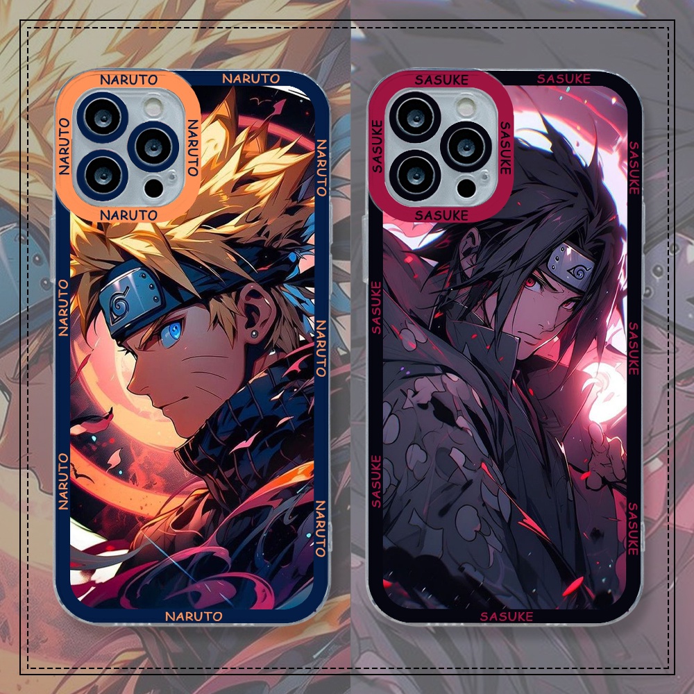 เคสโทรศัพท์มือถือแบบนิ่ม ใส กันรอยเลนส์กล้อง ลายนารูโตะ ซาสึเกะ สําหรับ iPhone 15 14 13 12 Mini 11 Pro Max X XS XR XSMAX 8 7 Plus SE2020