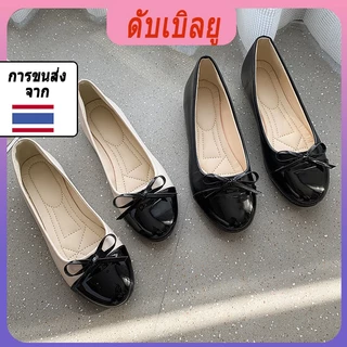 ผู้หญิงรองเท้าแบนรองเท้าหัวกลมขนาดเล็กมีกลิ่นหอมขนาดใหญ่ปากตื้นสวมสบายรองเท้าเดียว