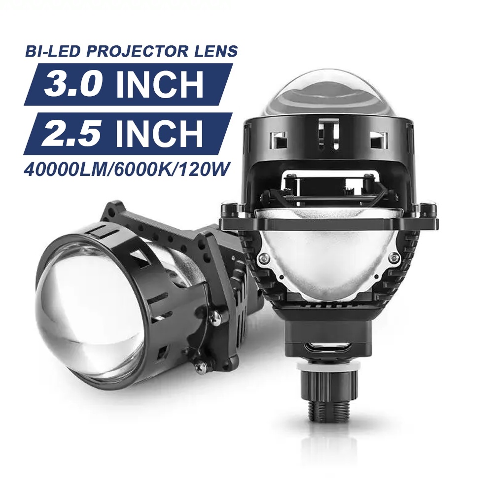เลนส์โปรเจคเตอร์ไฟหน้ารถยนต์ LED Hi/Lo Beam H4 H7 9005 HB3 9006 HB4 2.5 นิ้ว 3.0 นิ้ว 2 ชิ้น