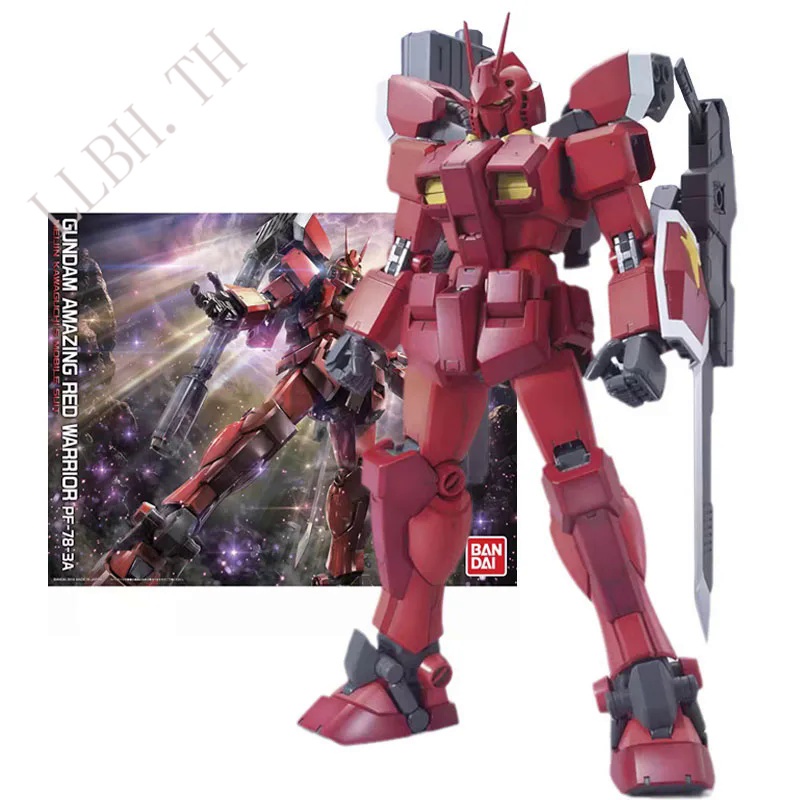 Bandai ของแท้รูป GUNDAM Model Kit MG 1/100 PF-78-3A GUNDAM Amazing Red Warrior Collection Gunpla Act